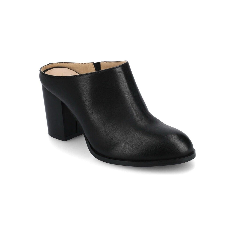 NWOB Journee Collection Kendra Block Heel Mule Slip On Black - Size 8M